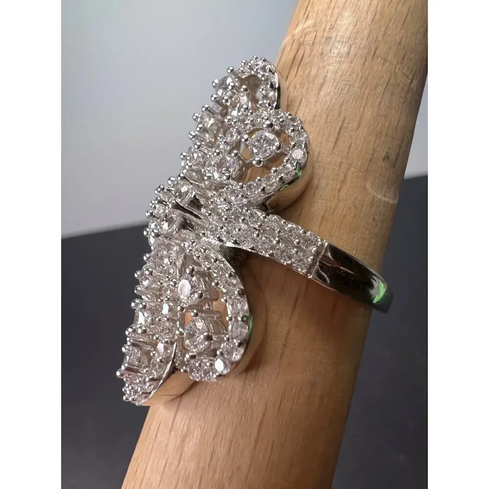 CZ cocktail ring In sterling silver size 9.5